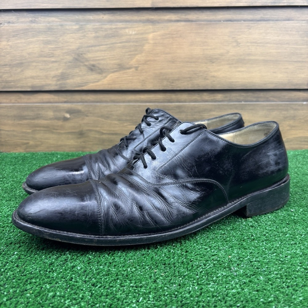 SALVATORE FERRAGAMO Men's Florence Black Leather Dress Shoes‎ 13 B Italy